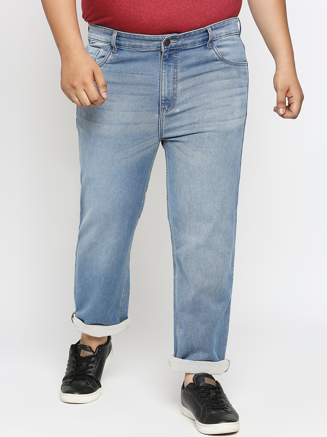 

ZUSH Men Plus Size Blue Heavy Fade Stretchable Cotton Jeans