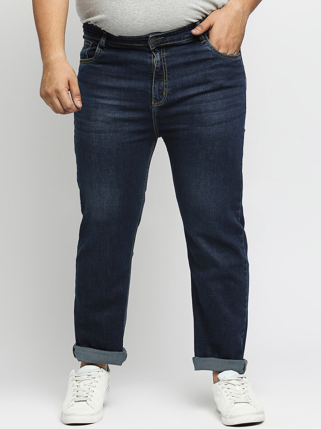 

ZUSH Men Plus Size Blue Light Fade Stretchable Cotton Jeans