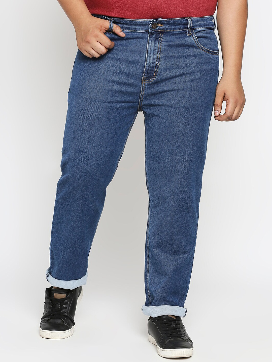 

ZUSH Men Plus Size Blue Light Fade Stretchable Cotton Jeans