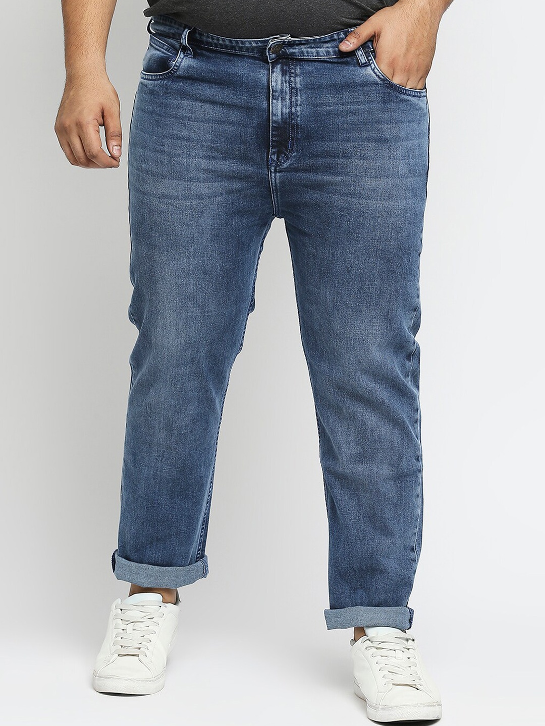 

ZUSH Men Plus Size Blue Heavy Fade Stretchable Cotton Jeans