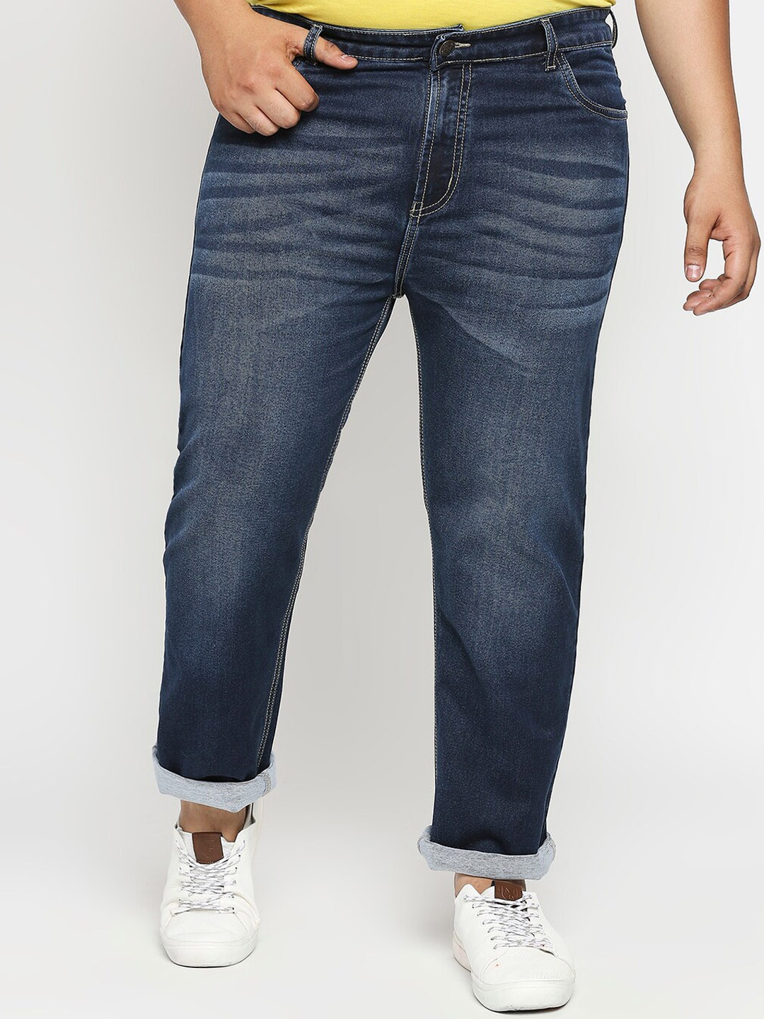 

ZUSH Men Plus Size Blue Light Fade Stretchable Cotton Jeans