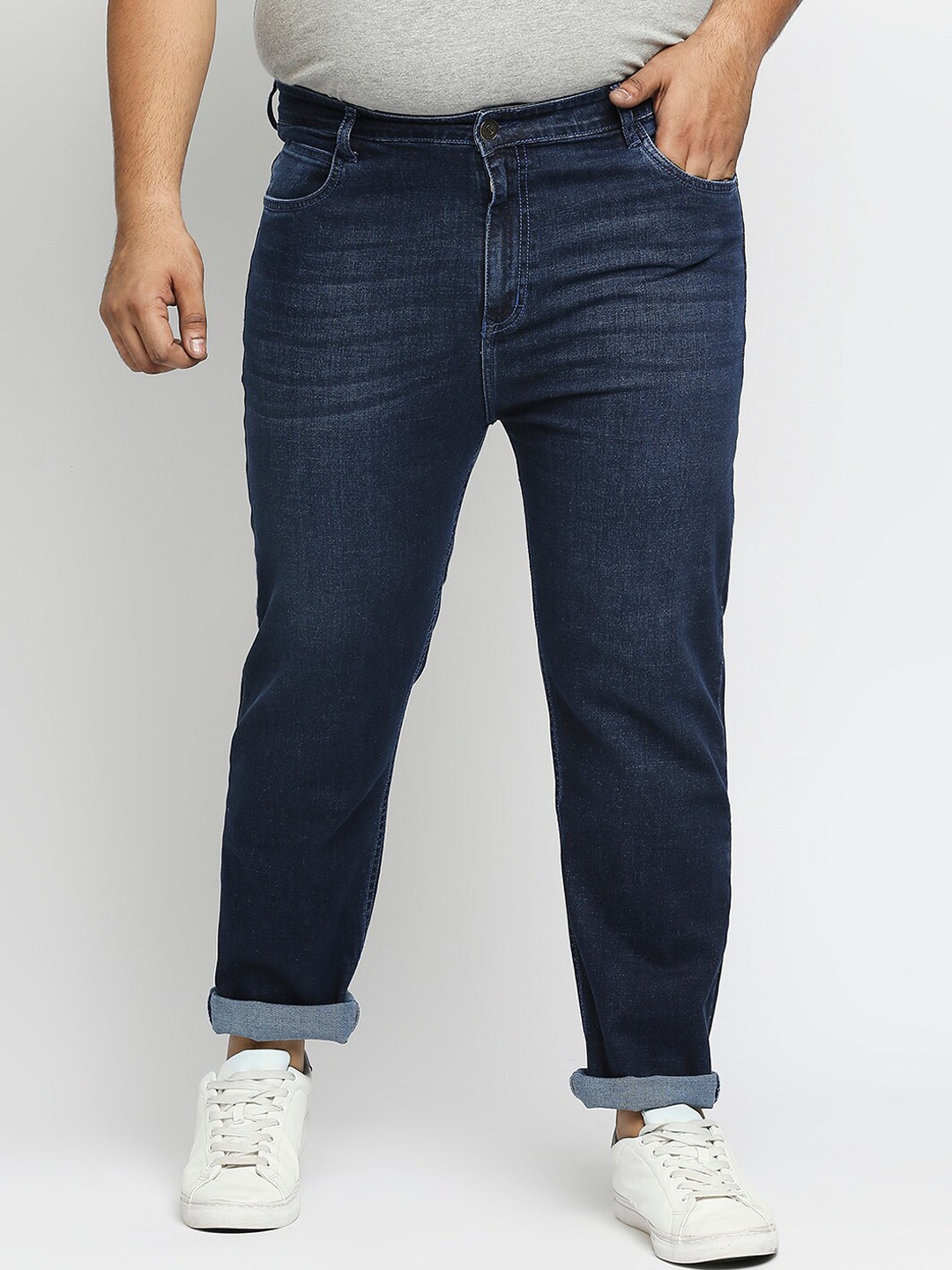 

ZUSH Men Plus Size Blue Light Fade Stretchable Cotton Jeans