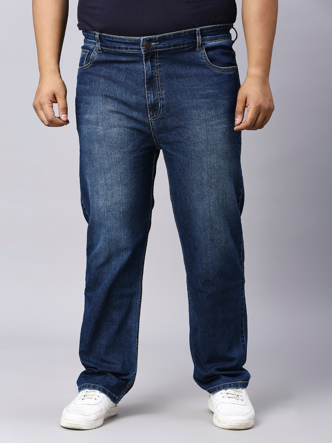 

ZUSH Men Plus Size Blue Light Fade Stretchable Cotton Jeans