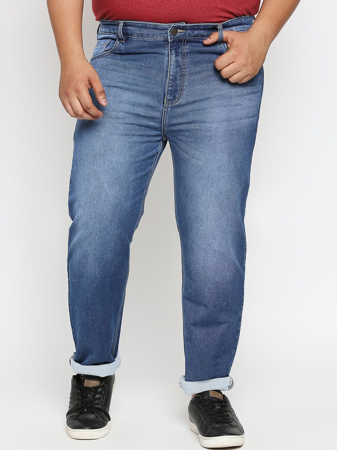 

ZUSH Men Plus Size Blue Heavy Fade Stretchable Cotton Jeans