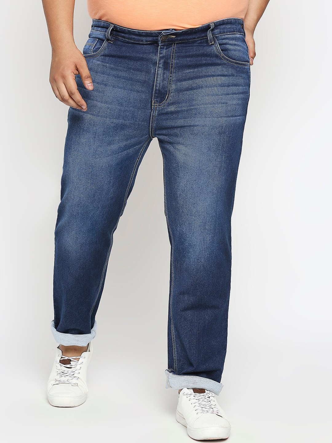

ZUSH Men Plus Size Blue Light Fade Stretchable Cotton Jeans