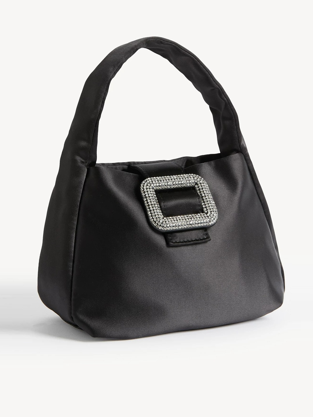 

Marks & Spencer Black Oversized Structured Hobo Bag with Fringed