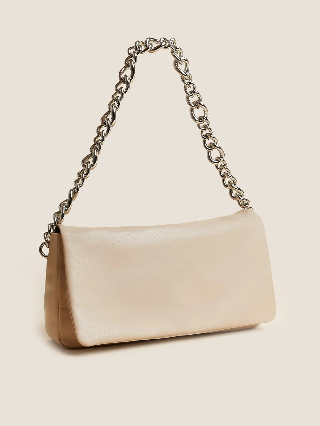 

Marks & Spencer Nude-Coloured PU Structured Shoulder Bag with Tasselled