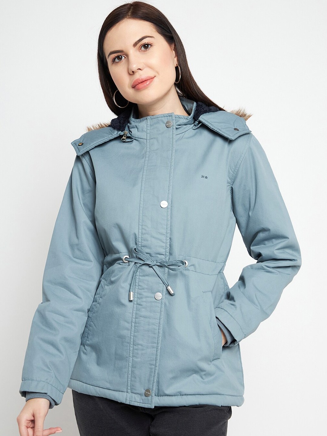 

Okane Women Blue Lightweight Longline Parka Jacket