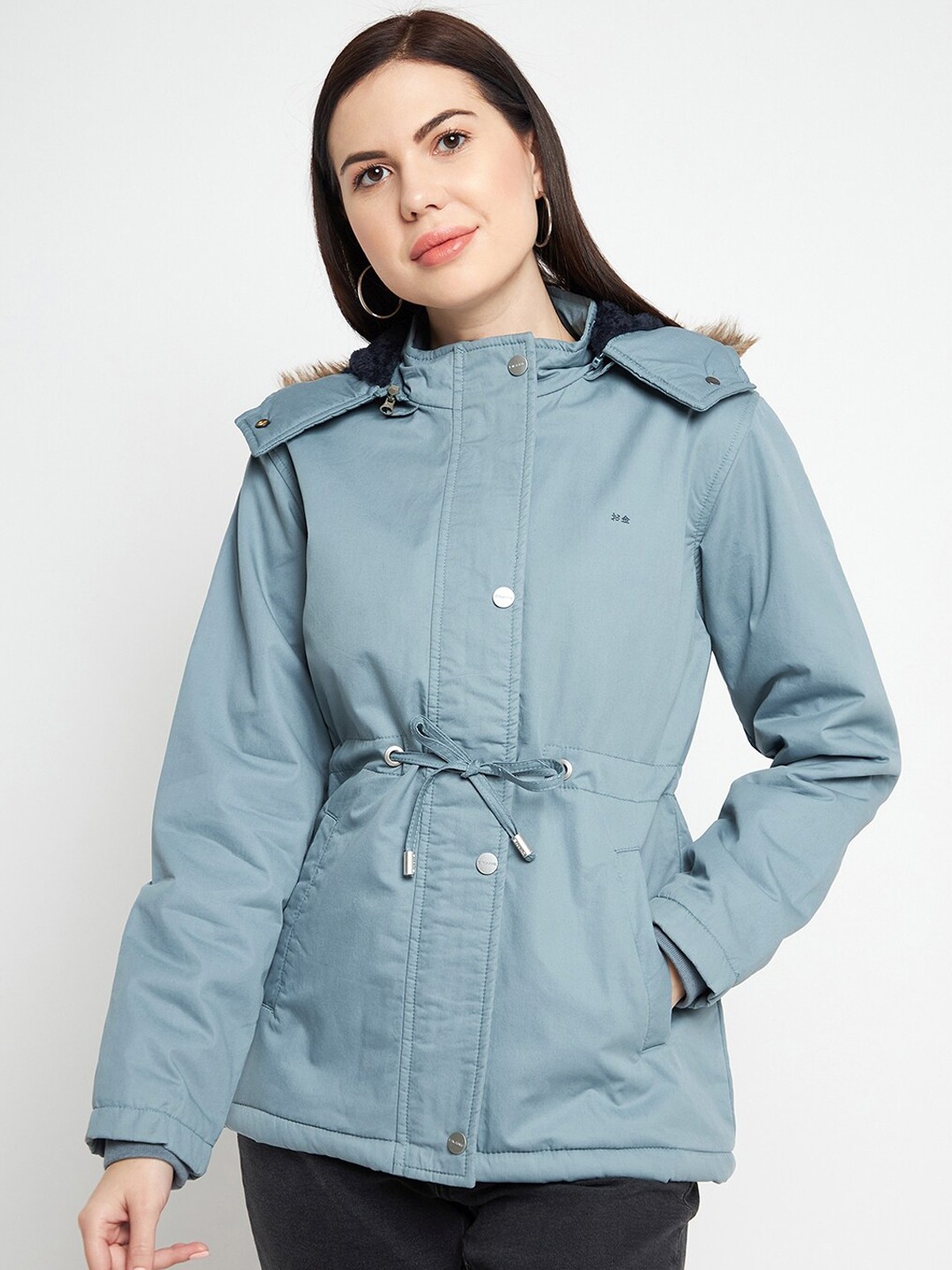 

Okane Women Blue Lightweight Longline Parka Jacket