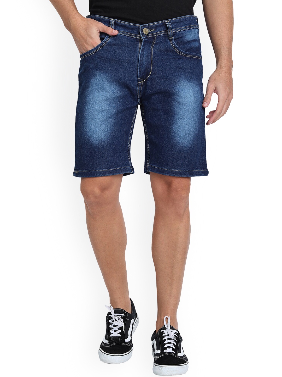 

Wicked Stitch Men Blue Washed Denim Shorts