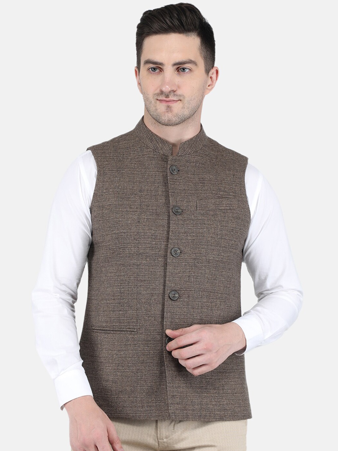 

Monte Carlo Men Brown Nehru Jackets