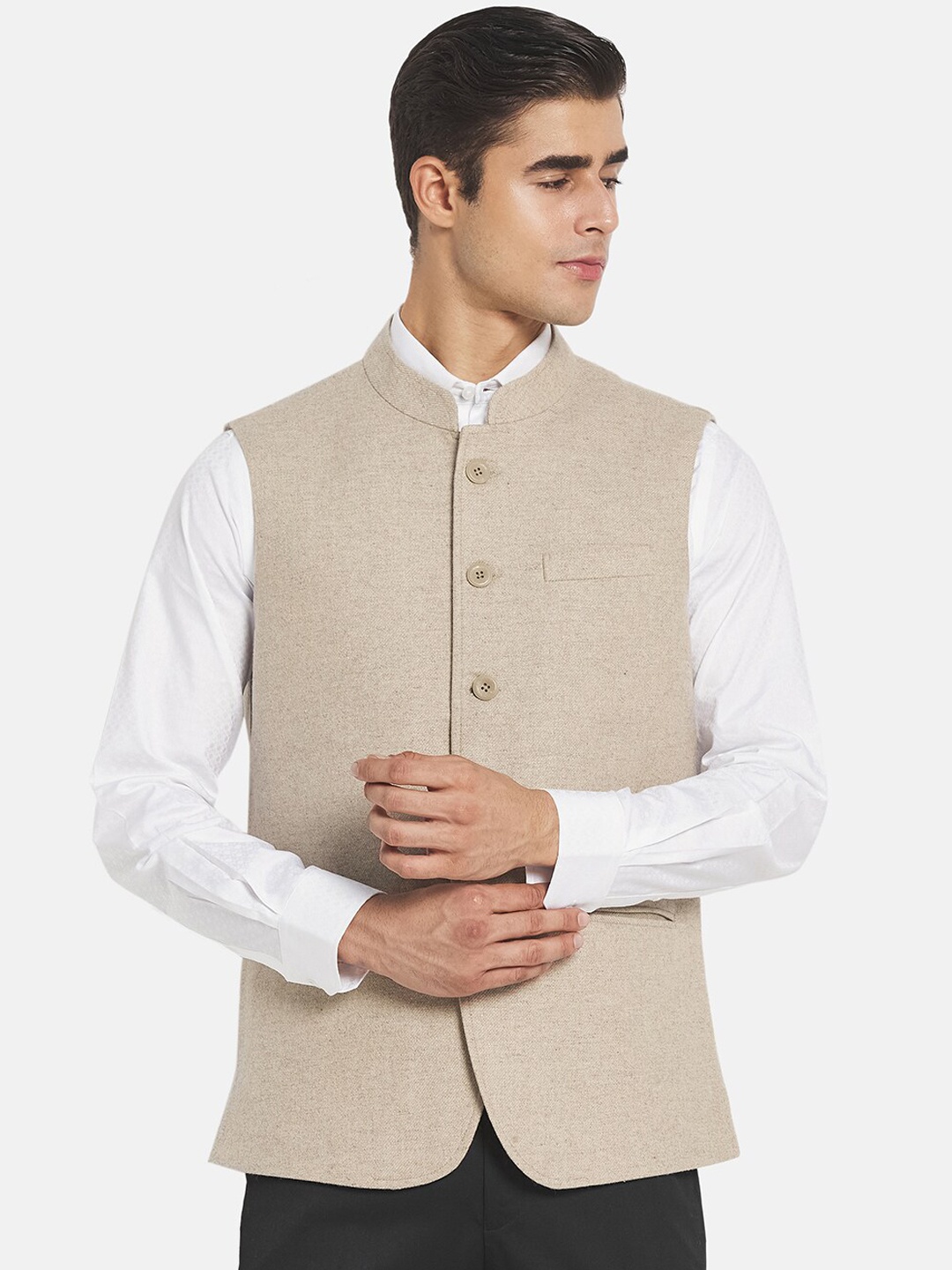 

Monte Carlo Men Beige Nehru Jackets