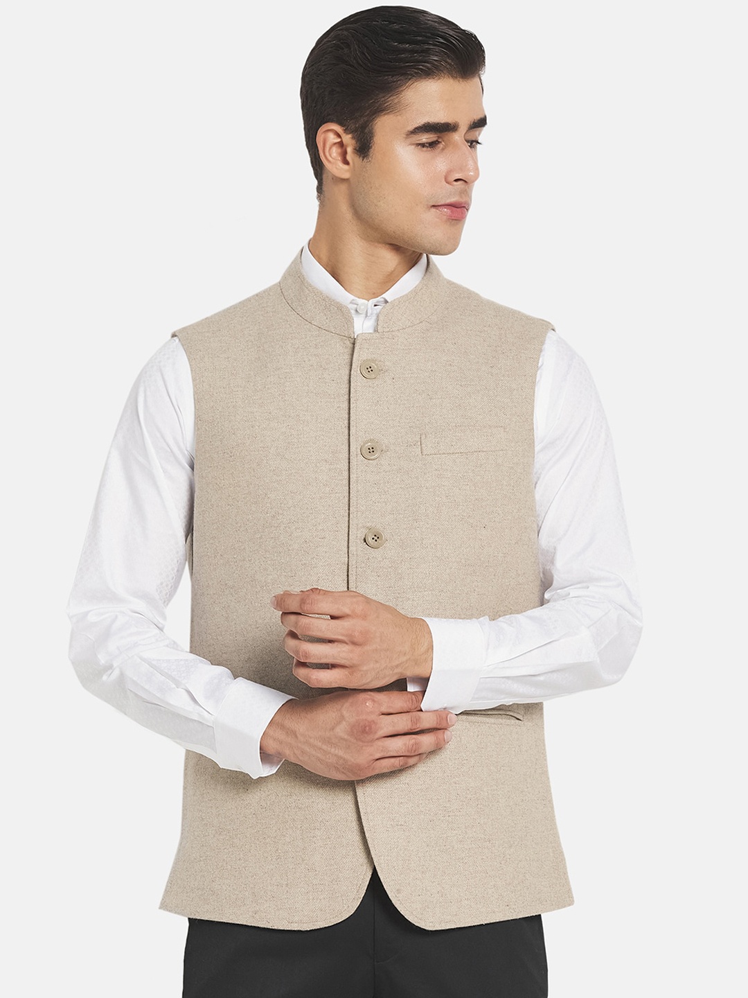 

Monte Carlo Men Beige Nehru Jackets