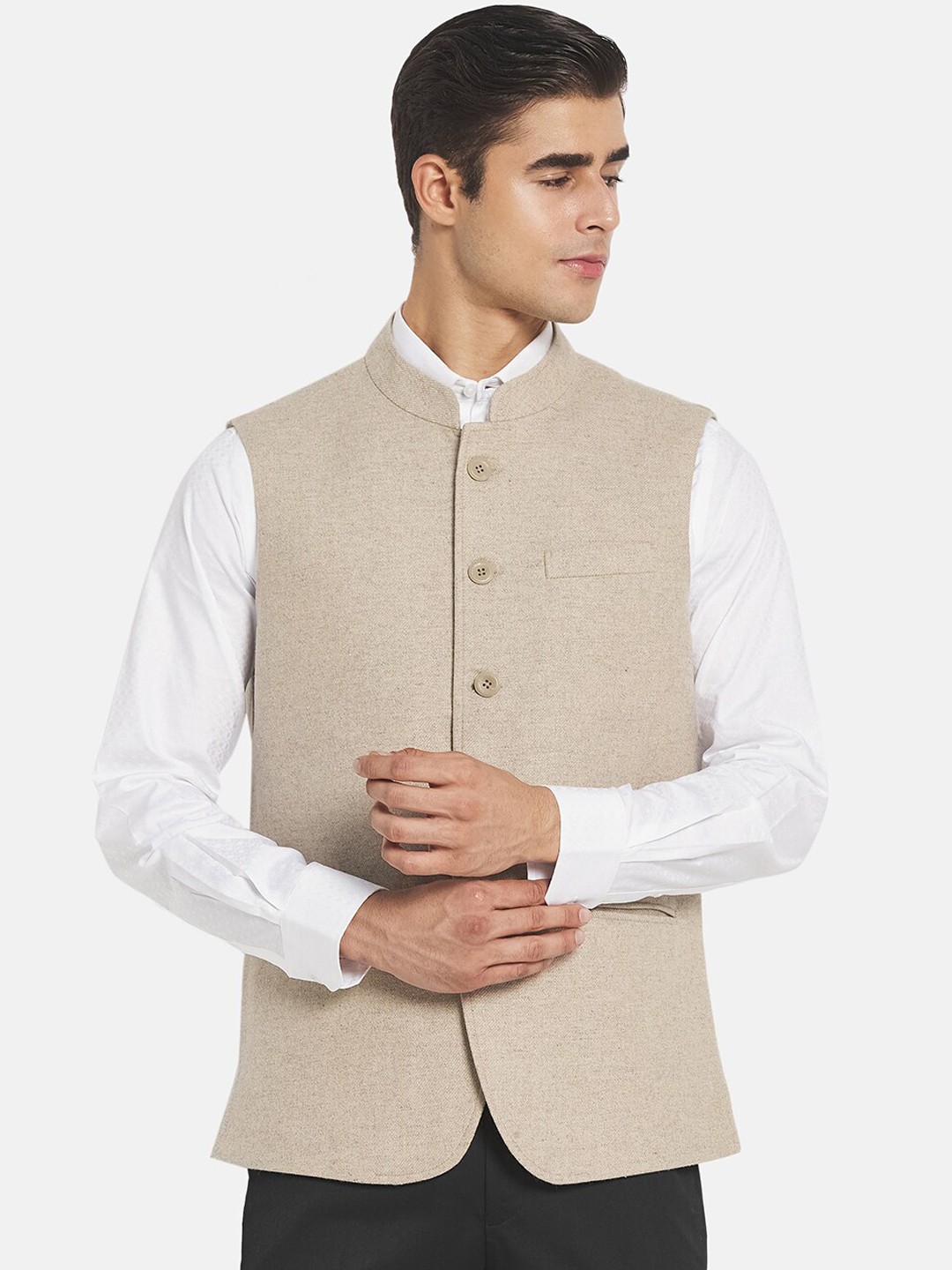 

Monte Carlo Men Beige Nehru Jackets