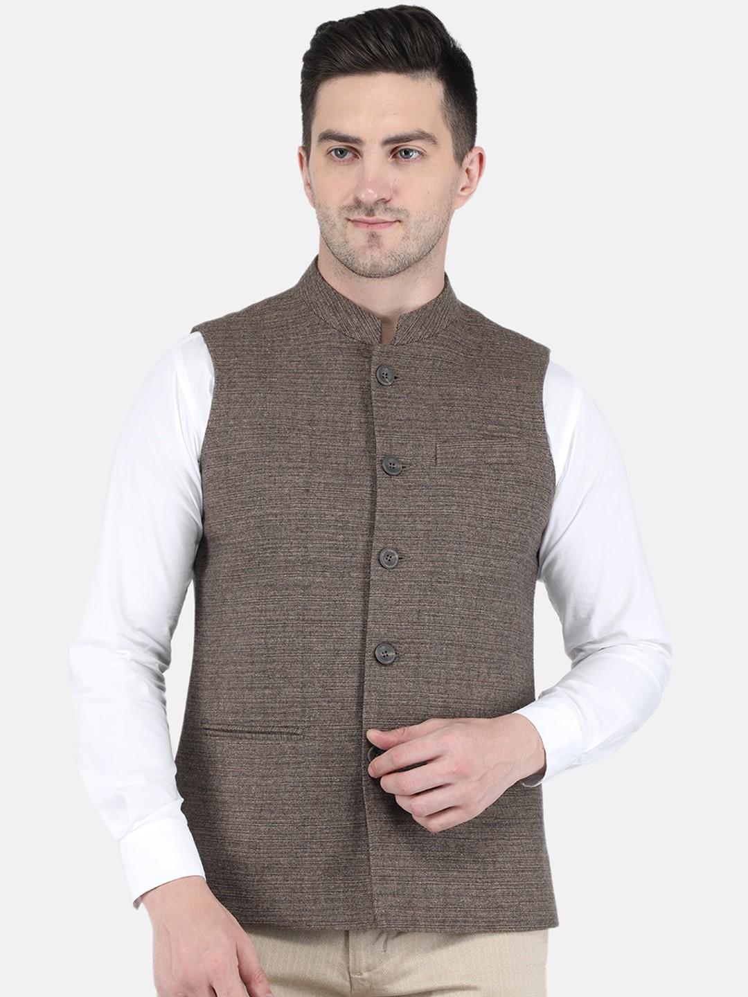

Monte Carlo Men Brown Nehru Jackets
