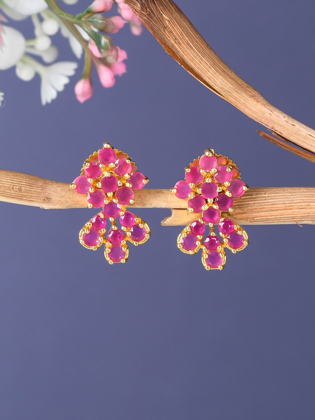 

Voylla Gold-Toned Contemporary Studs Earrings