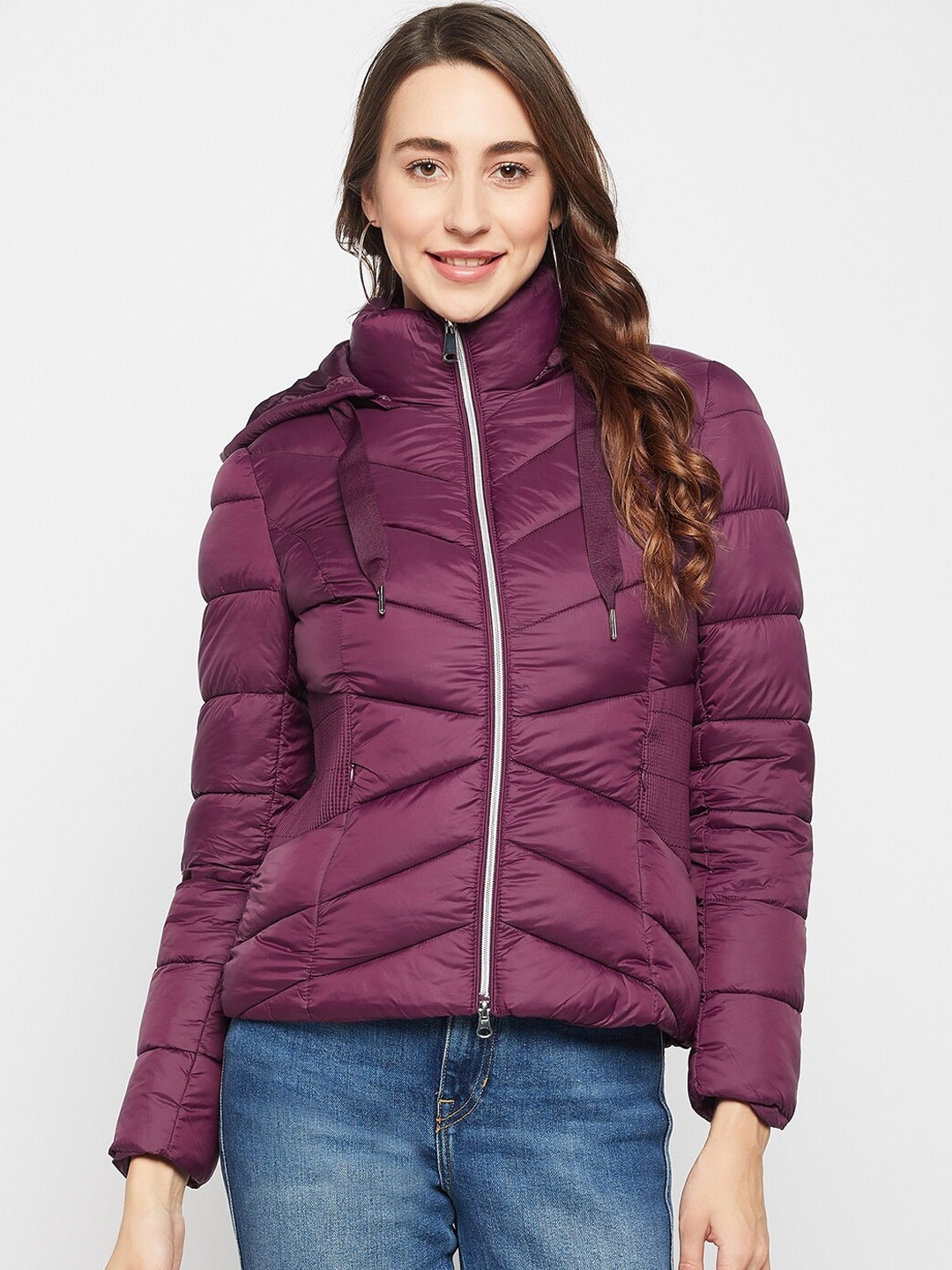 

Madame Women Purple Puffer Jacket