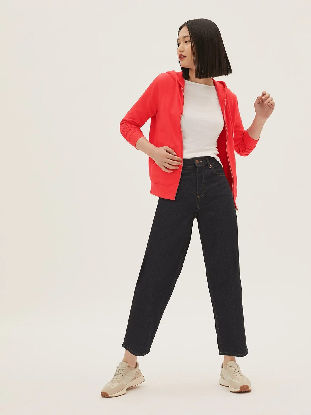 

Marks & Spencer Hooded Cotton Sweatshirt, Red