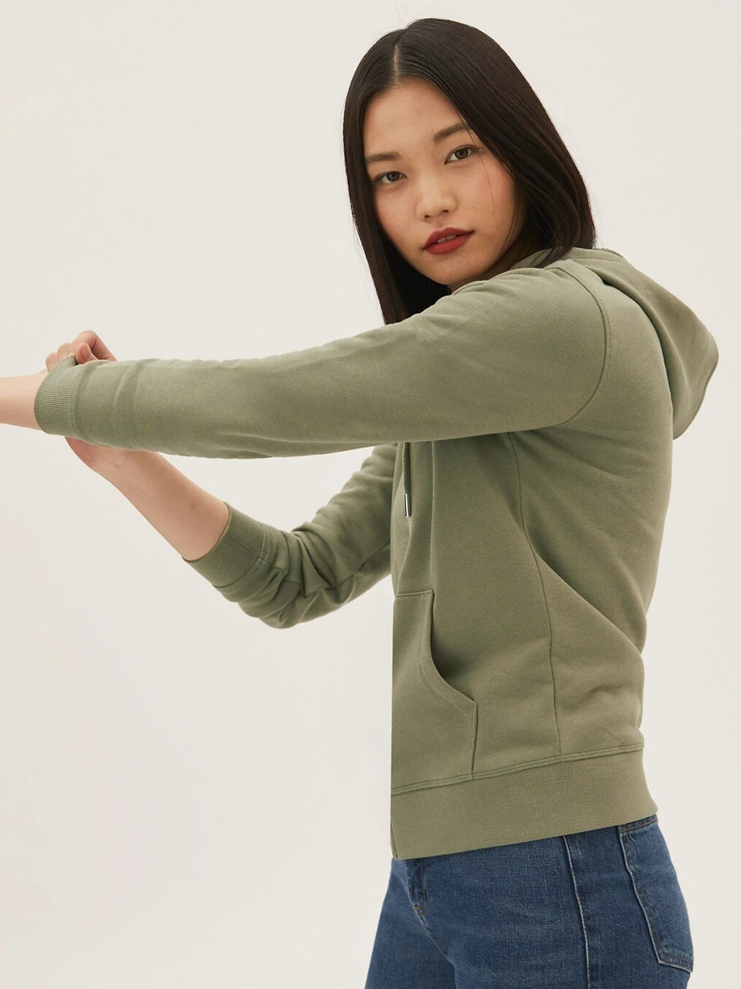 

Marks & Spencer Hooded Cotton Sweatshirt, Khaki