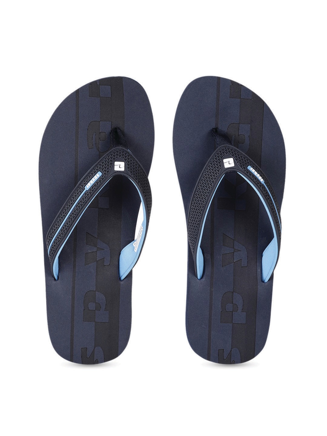 

SPYKAR Men Navy Blue Printed Rubber Thong Flip-Flops