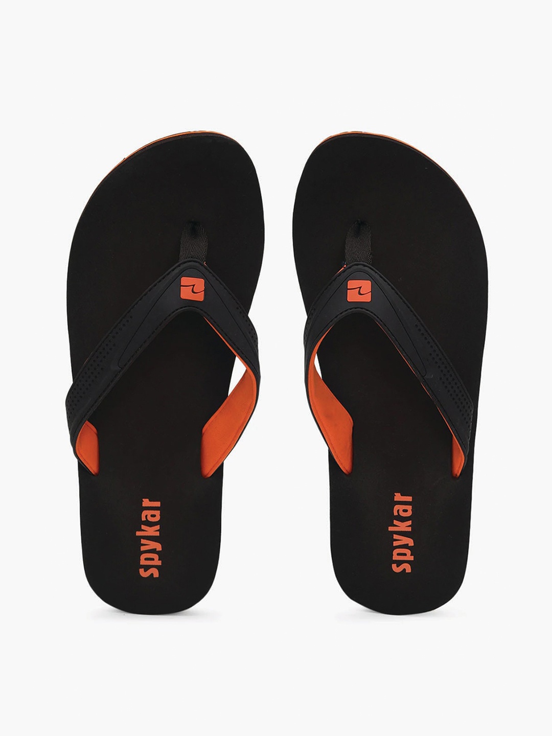 

SPYKAR Men Brown & Orange Printed Rubber Thong Flip-Flops