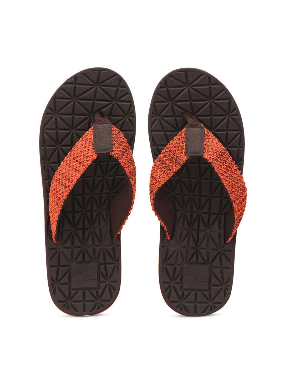 

SPYKAR Men Brown & Orange Printed Rubber Thong Flip-Flops