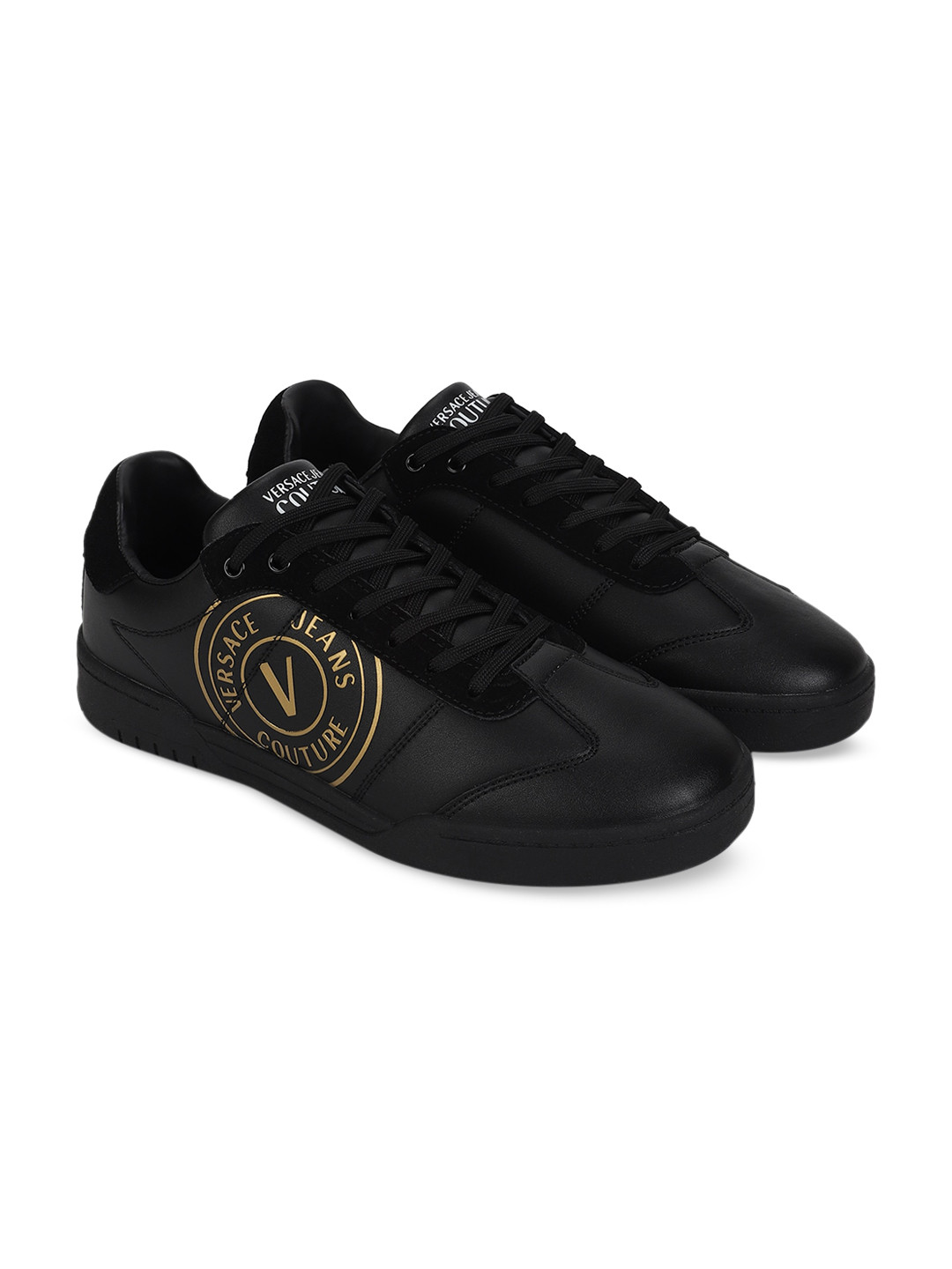 

Versace Jeans Couture Men Black Leather Sneakers