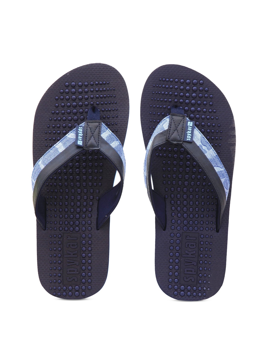 

SPYKAR Men Navy Blue Self design Rubber Thong Flip-Flops