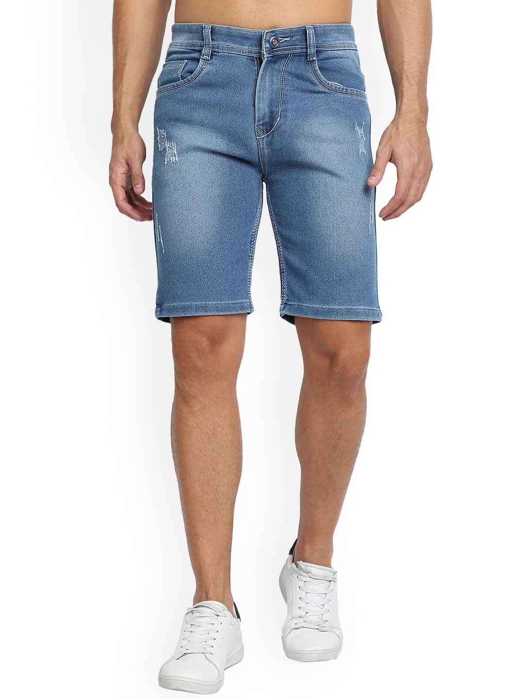 

Wicked Stitch Men Blue Skinny Fit Denim Shorts