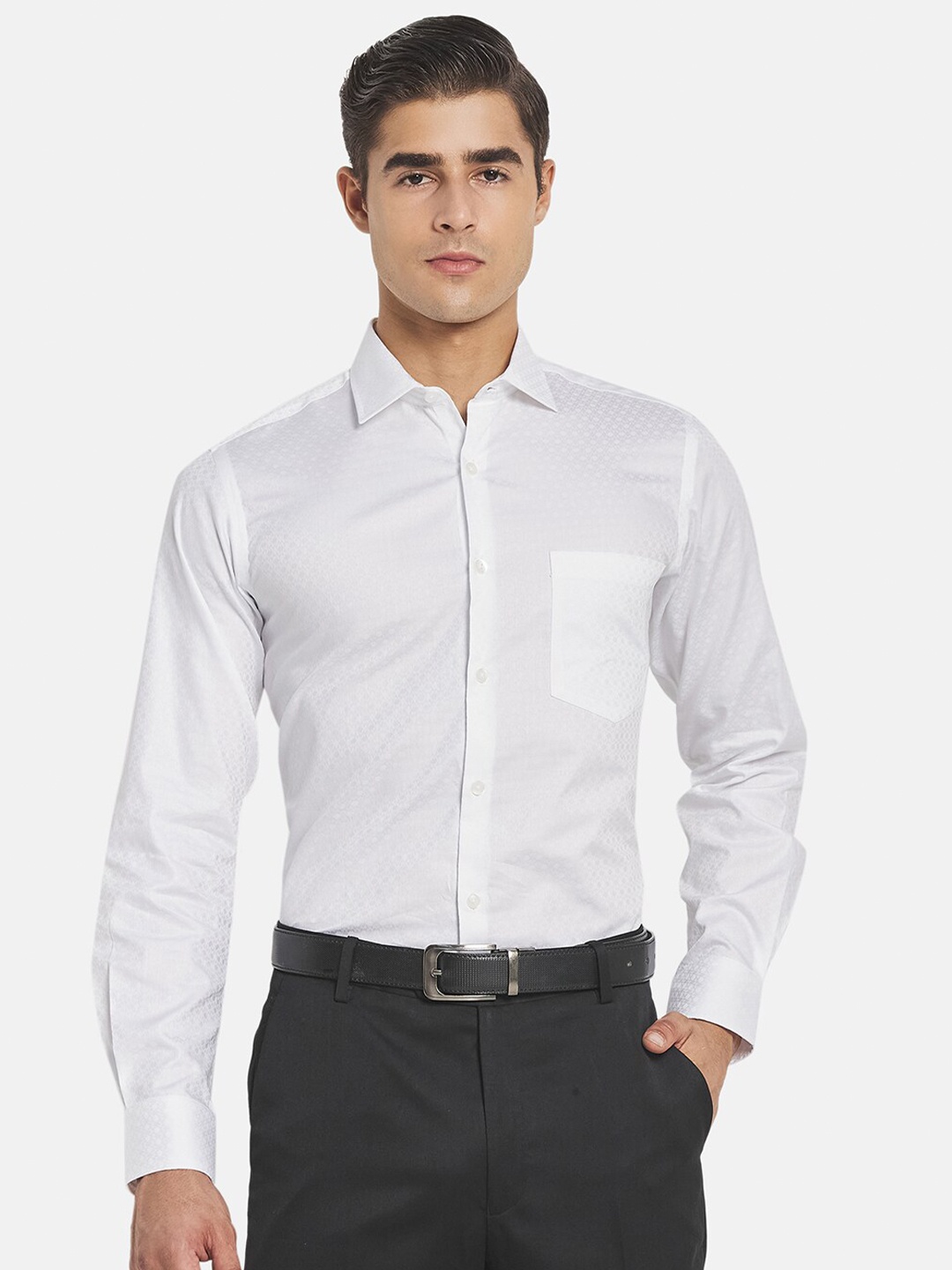 

Monte Carlo Men White Cotton Formal Shirt