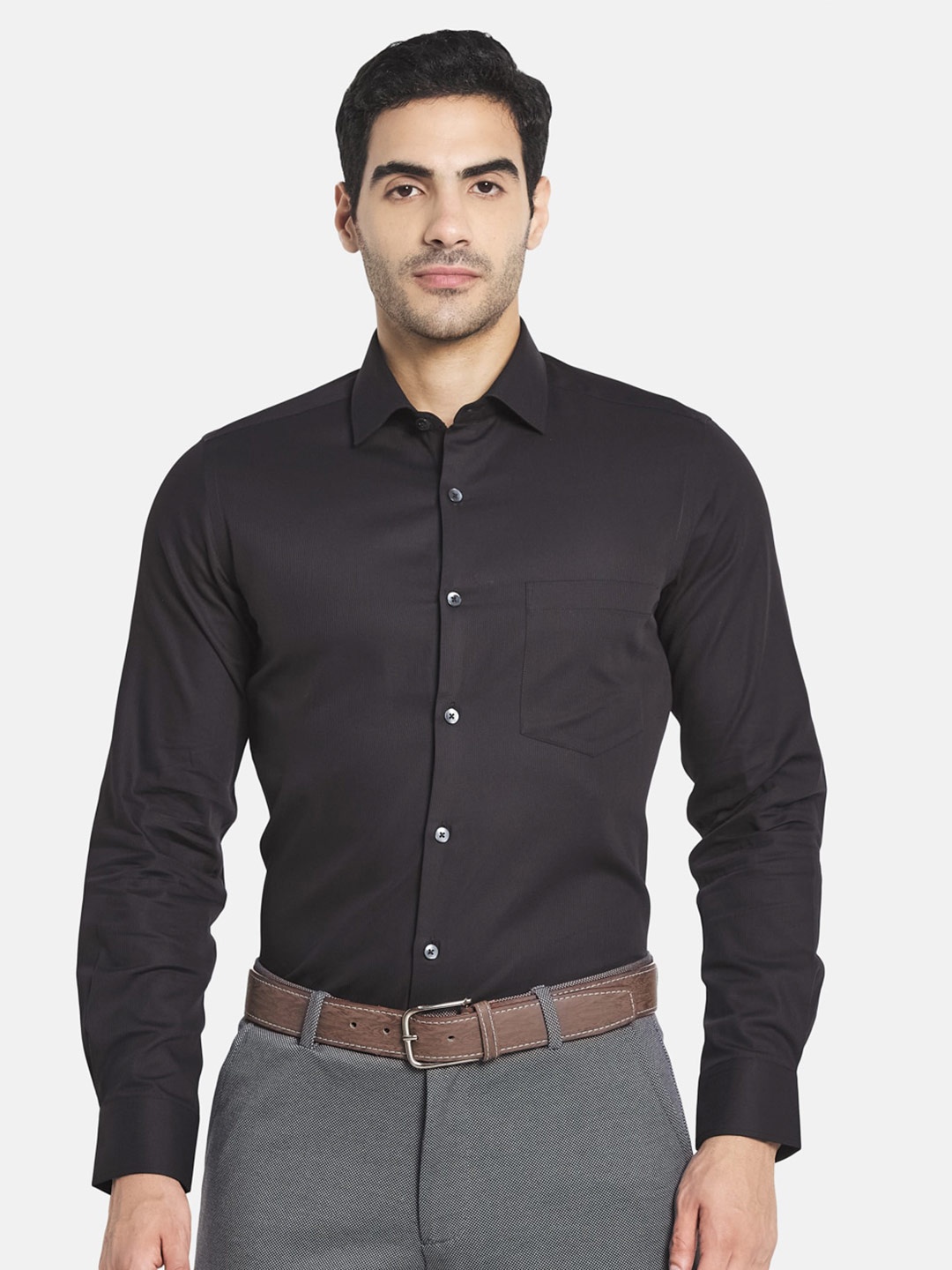 

Monte Carlo Men Black Casual Cotton Shirt