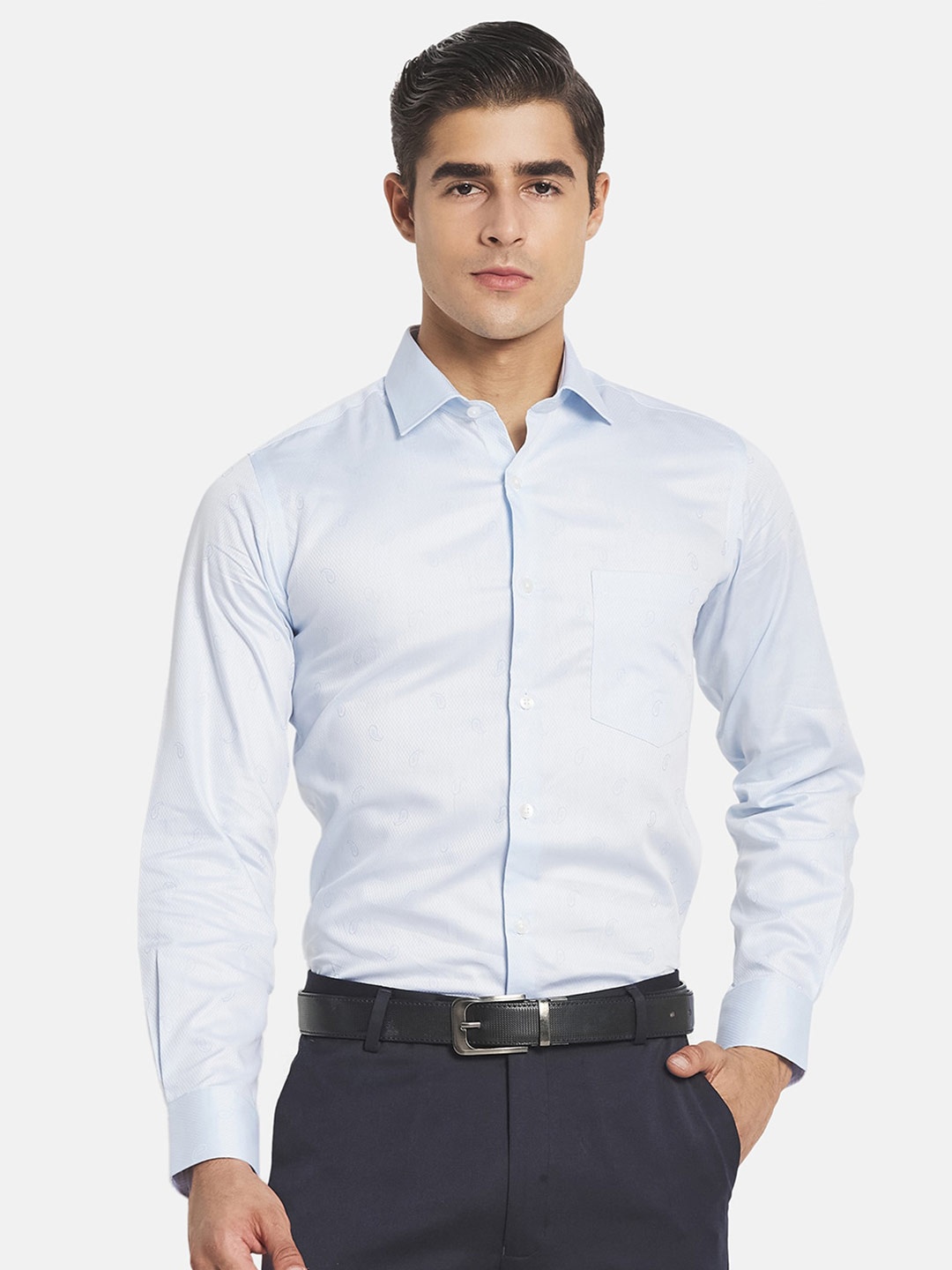 

Monte Carlo Men Blue Casual Cotton Shirt