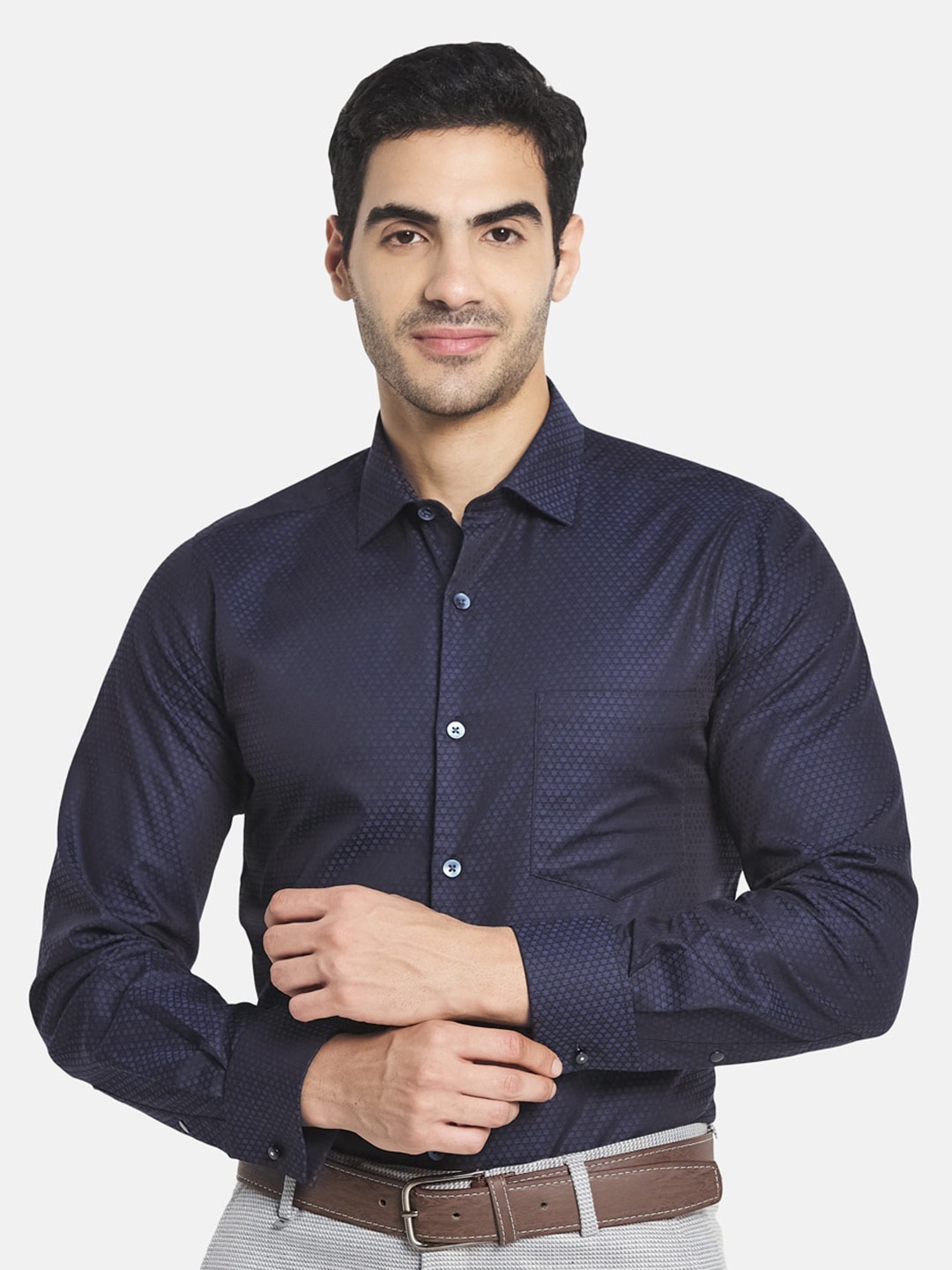 

Monte Carlo Men Blue Casual Cotton Shirt