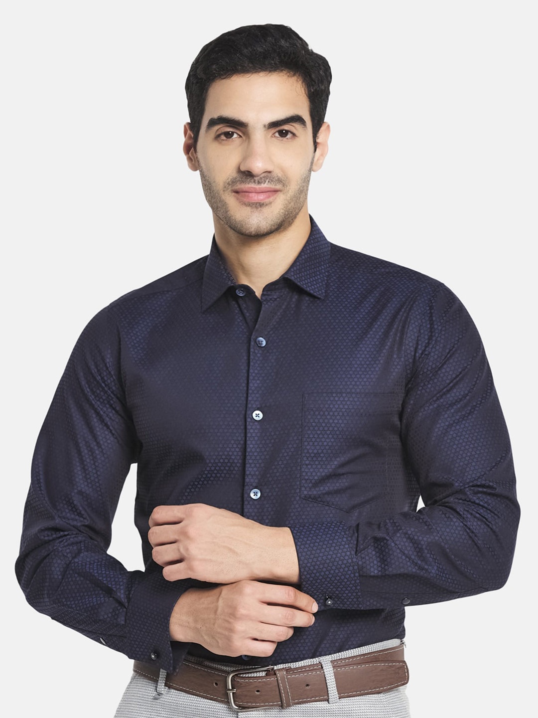 

Monte Carlo Men Casual Cotton Shirt, Navy blue