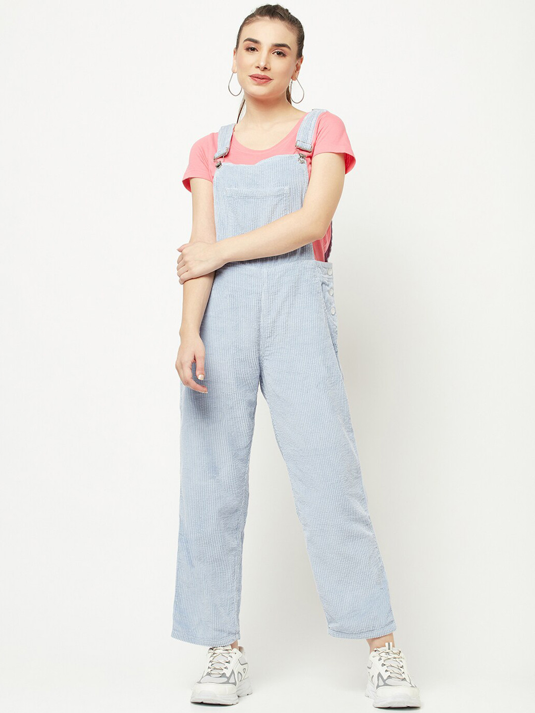 

Crimsoune Club Women Blue Pure Cotton Dungarees