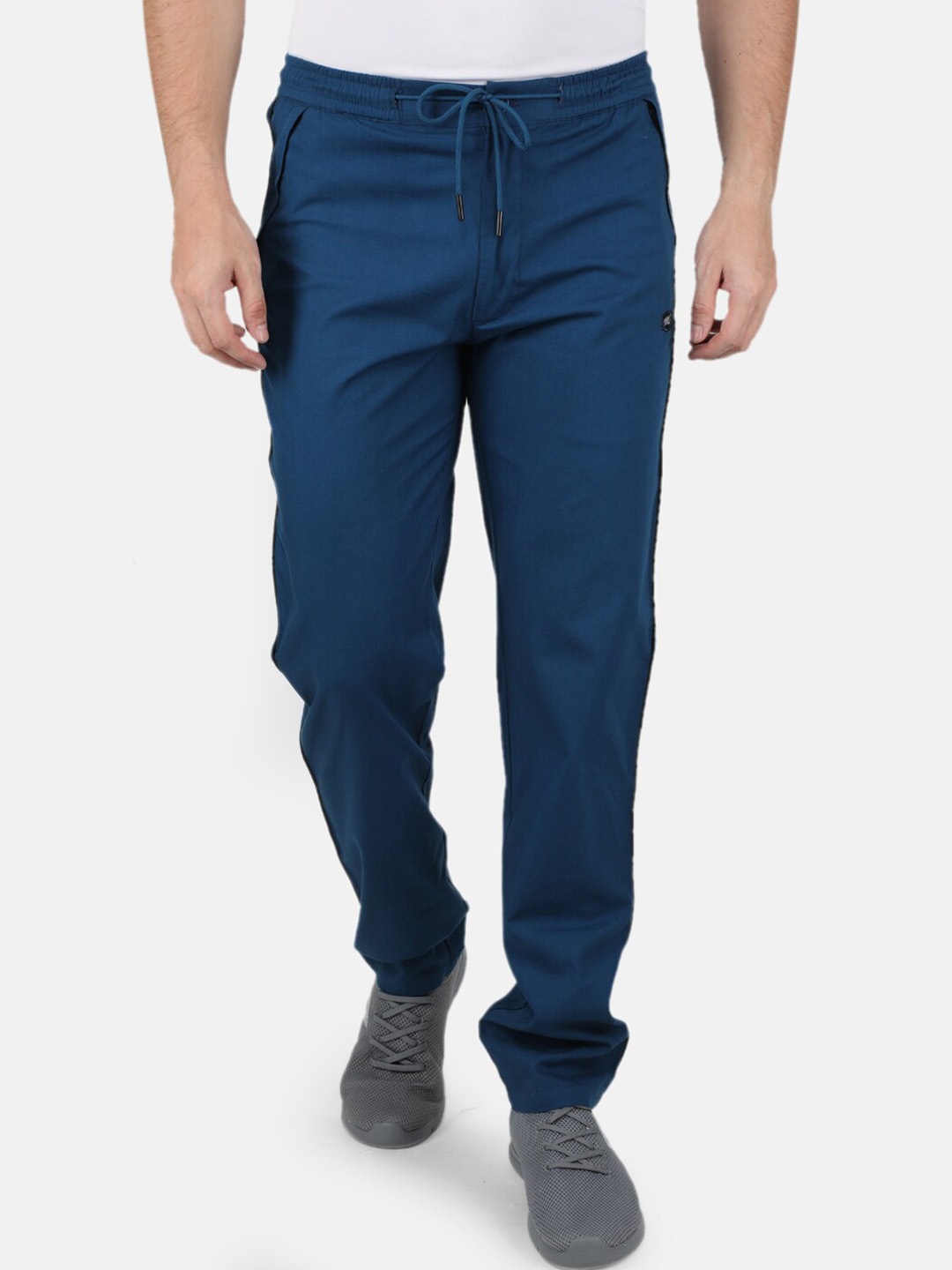 

Monte Carlo Men Blue Cotton Slim-Fit Track Pants