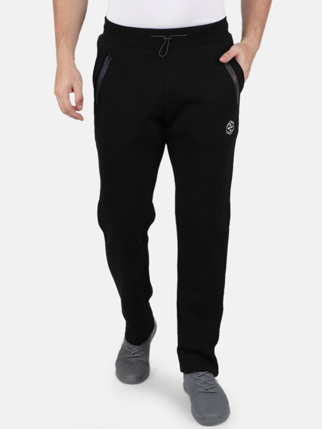 

Monte Carlo Men Black Solid Cotton Track Pants