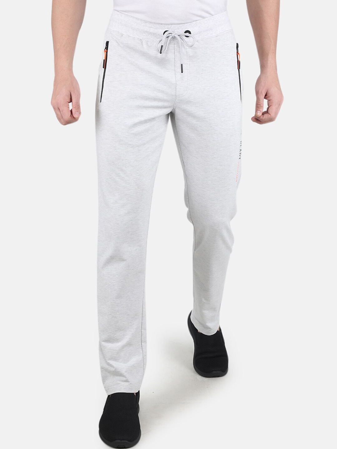 

Monte Carlo Men Grey Slim-Fit Knitted Cotton Track Pants