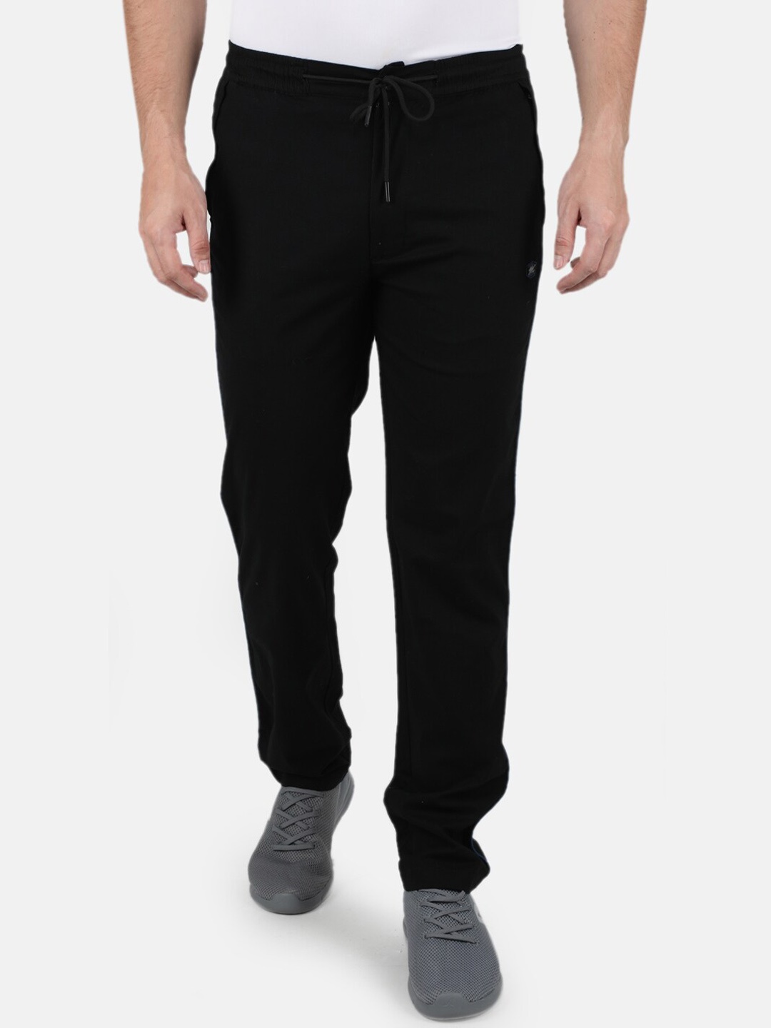 

Monte Carlo Men Black Solid Cotton Slim-Fit Track Pants