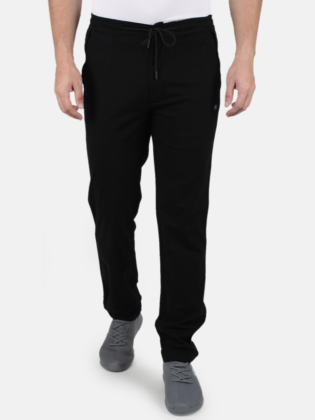 

Monte Carlo Men Black & Blue Slim-Fit Cotton Track Pant