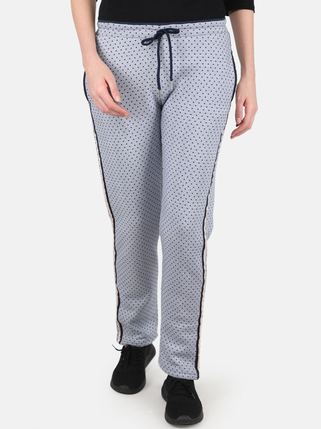 

Monte Carlo Women Blue & Navy blue Polka Dot Printed Track Pants