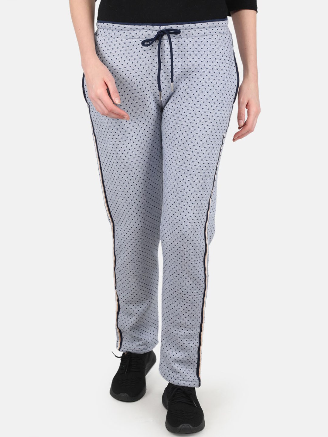 

Monte Carlo Women Grey Printed Cotton Track Pants