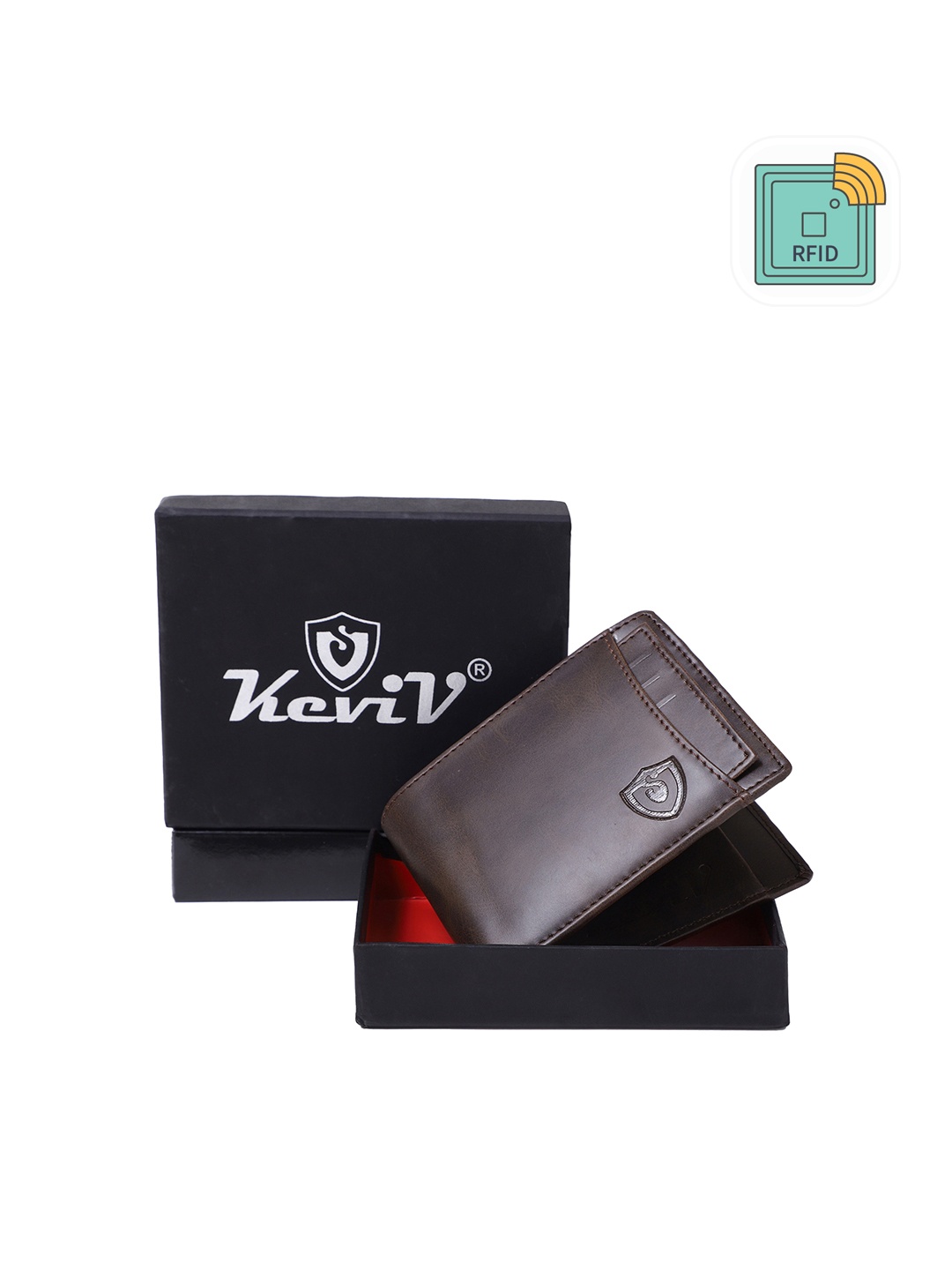 

Keviv Men Brown Leather Two Fold Wallet