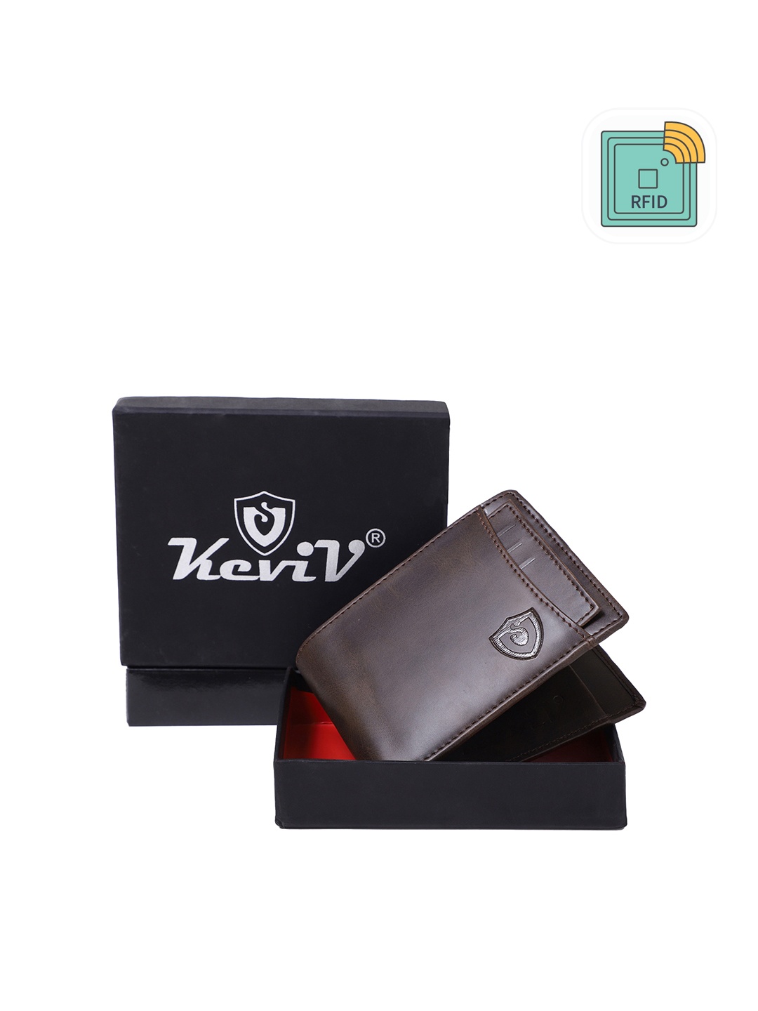 

Keviv Men Brown Leather Two Fold Wallet