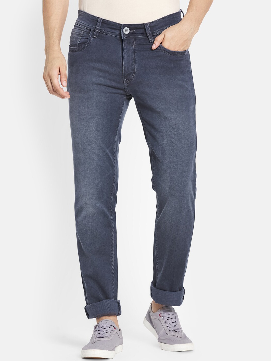 

Monte Carlo Men Grey Slim Fit Cotton Light Fade Jeans