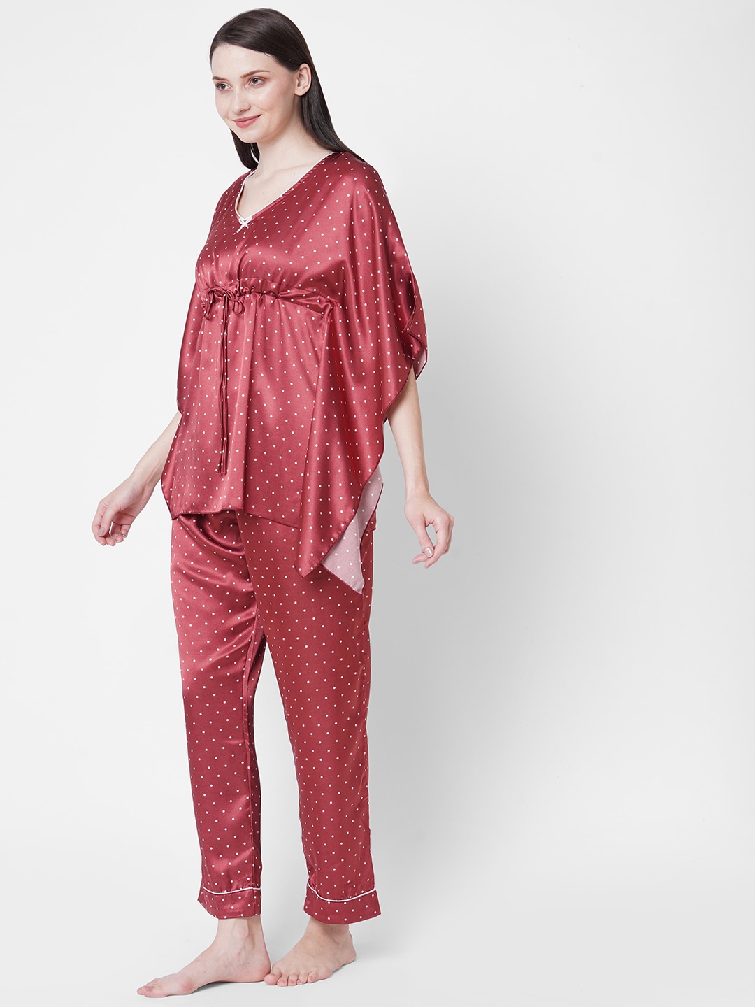 

Sweet Dreams Women Red & White Printed Night suit