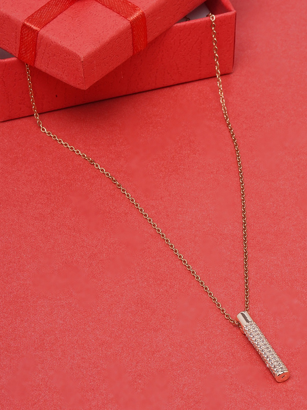 

DIVA WALK Rose Gold & White Brass Rose Gold-Plated Handcrafted Necklace