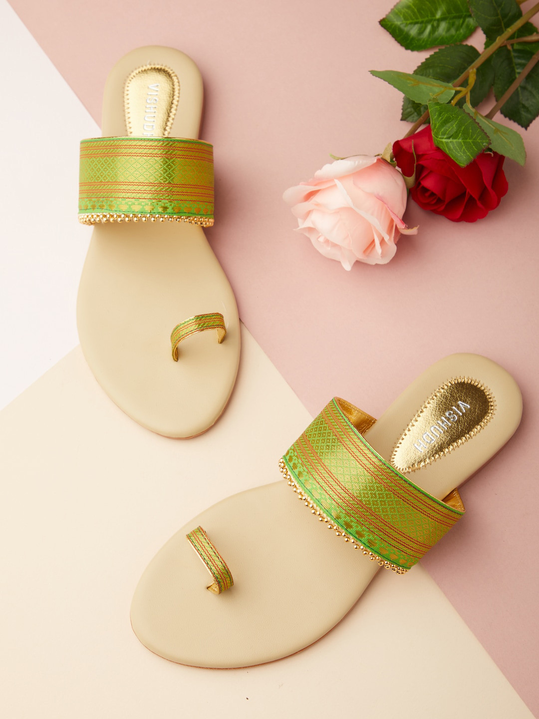 

Vishudh Women Green Ethnic One Toe Flats