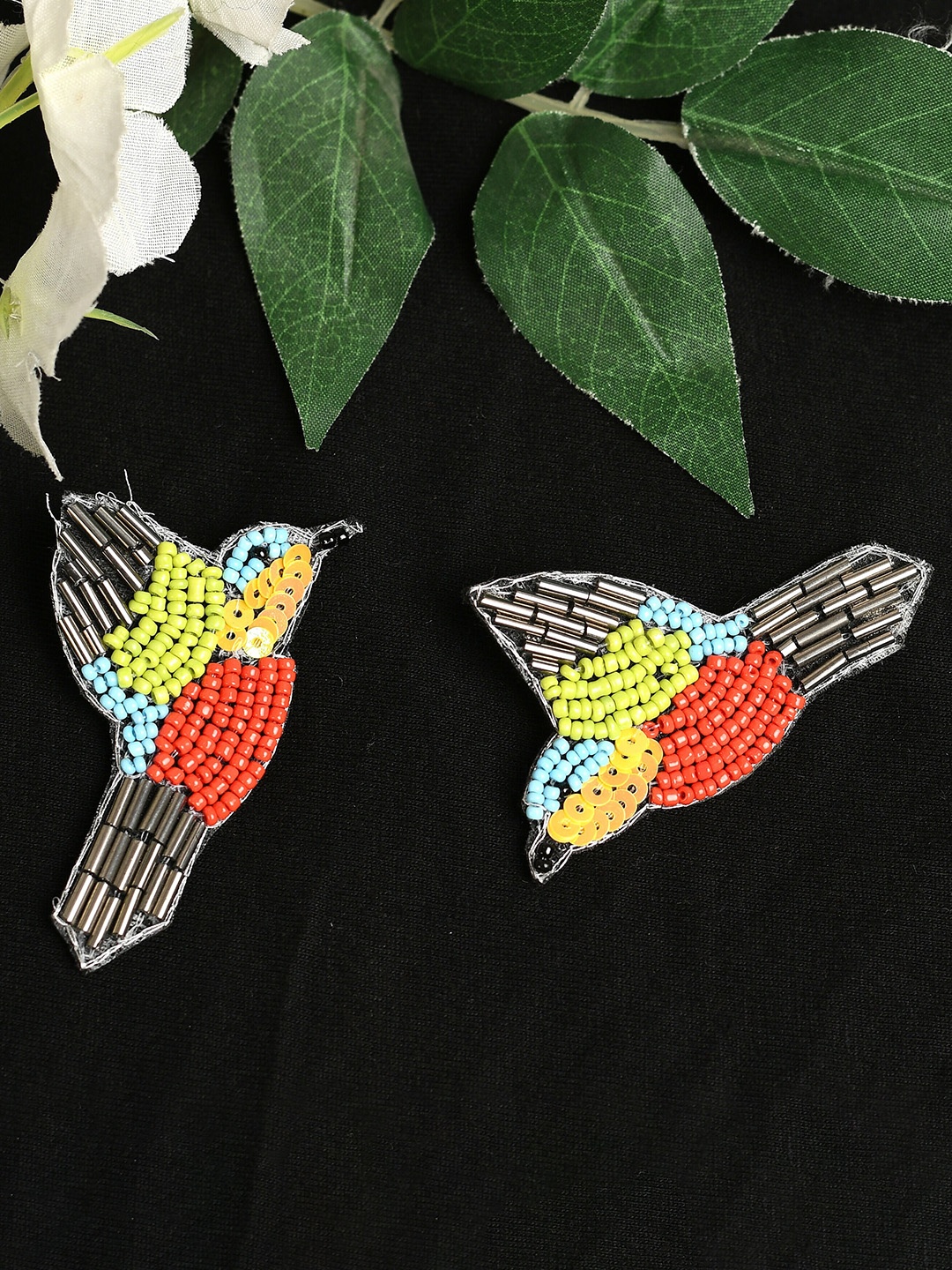 

QTO Orange & Yellow Contemporary Drop Earrings