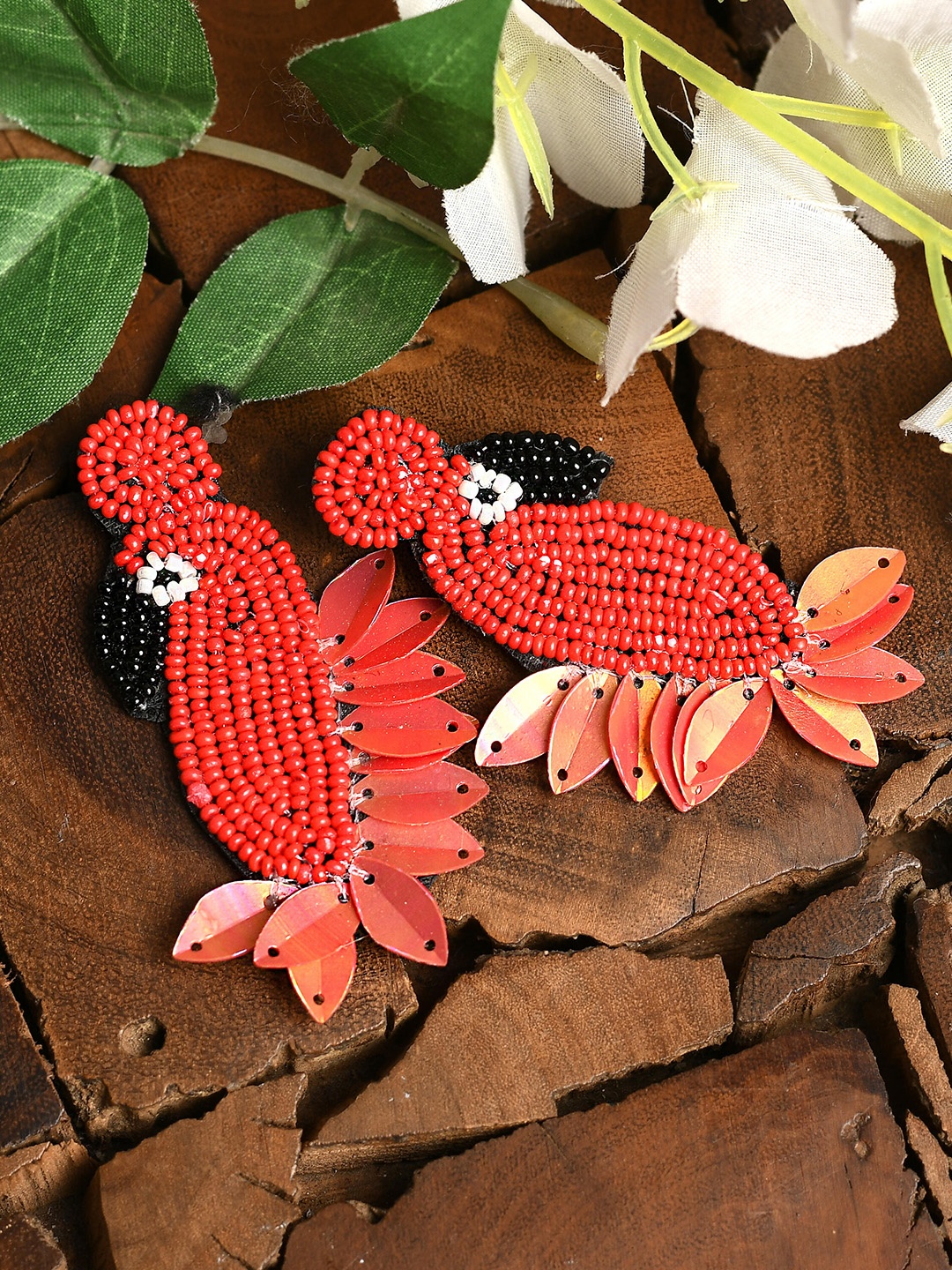 

QTO Red Contemporary Drop Earrings